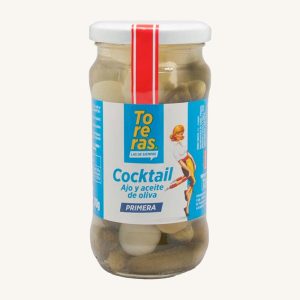 Toreras Kimbo Cocktail pickles, in garlic and olive oil, jar 370 g drained main